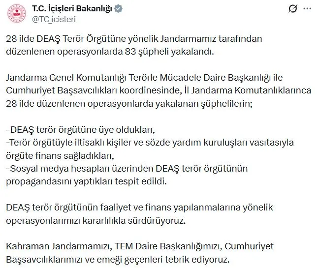 DEAŞ'ın finans ağına büyük darbe: 28 şehirde eş zamanlı operasyon